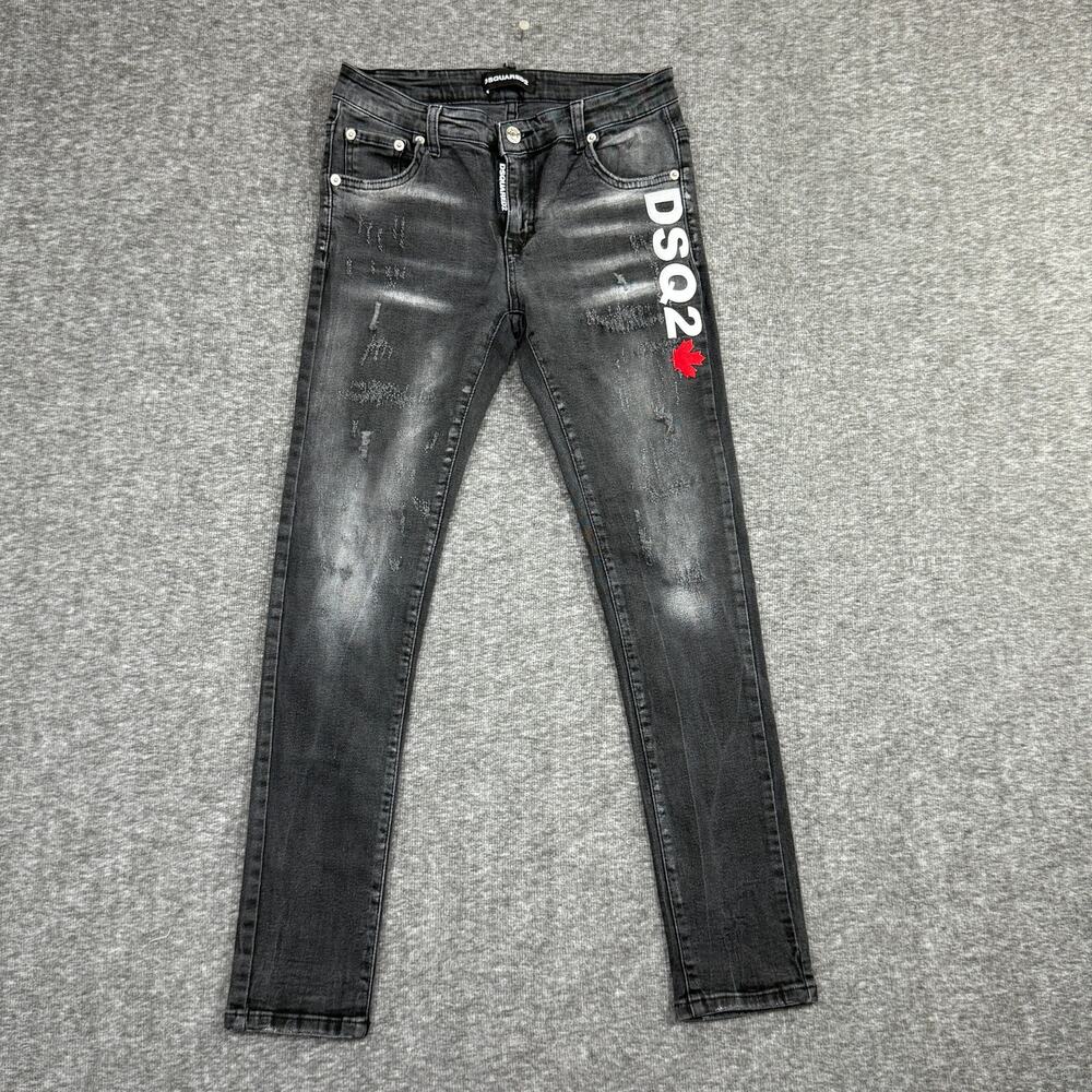 DSQUARED2 Black Jeans Classic Straight-Leg Style